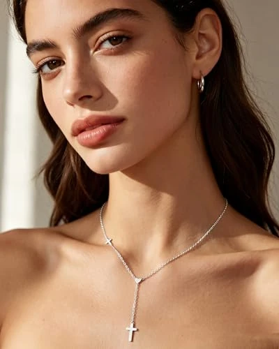 FUNYCHEN Heart Cross Y-Shaped Necklaces
